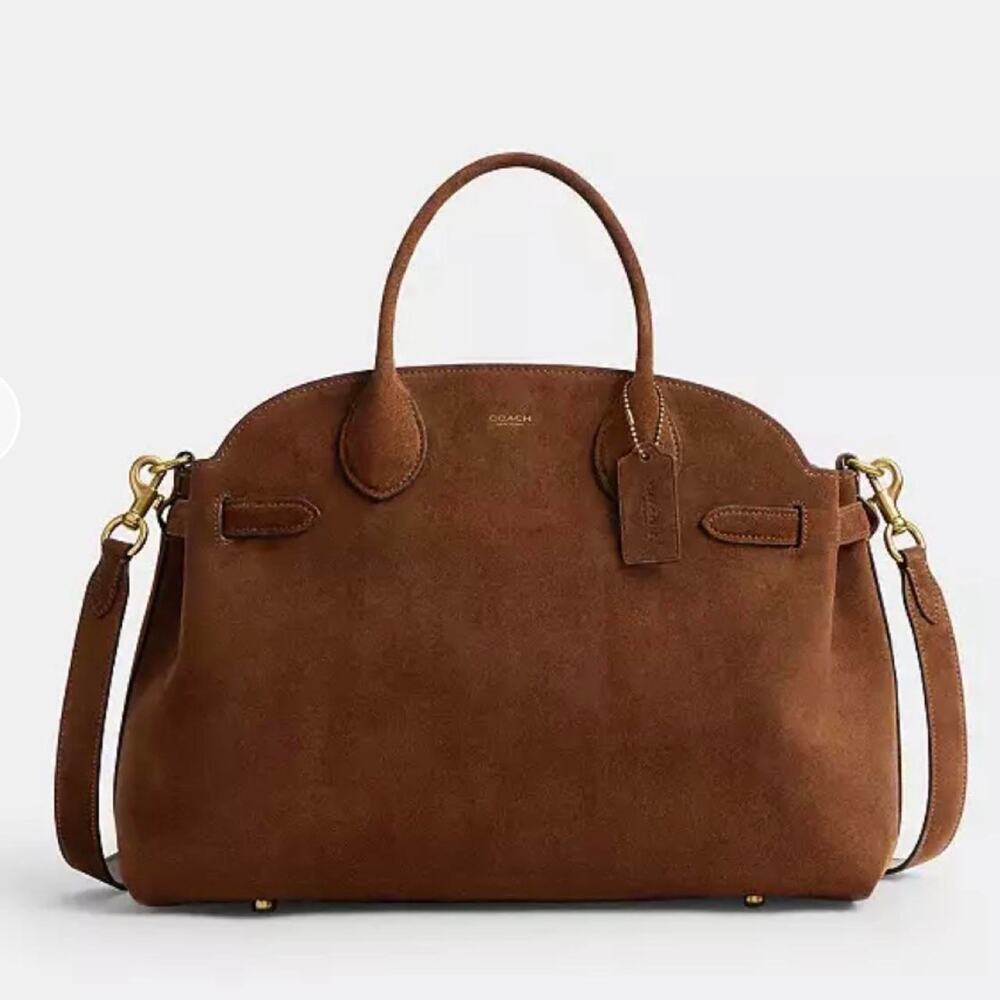 B42 003 NWT Coach Empire 40 Warm Brown Suede